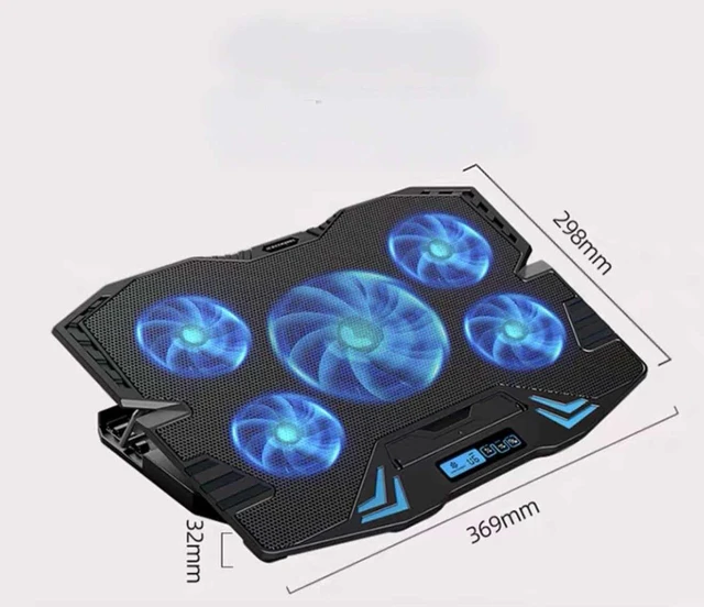 Alt view image 12 of 12 - ICE COOREL Laptop Cooling Pad with 5 Cooling Fans, Cooling Pad for Laptop Fan 13-15.6 Inch, Laptop Cooler Stand with 5 Height Adjustable,Two USB Port
