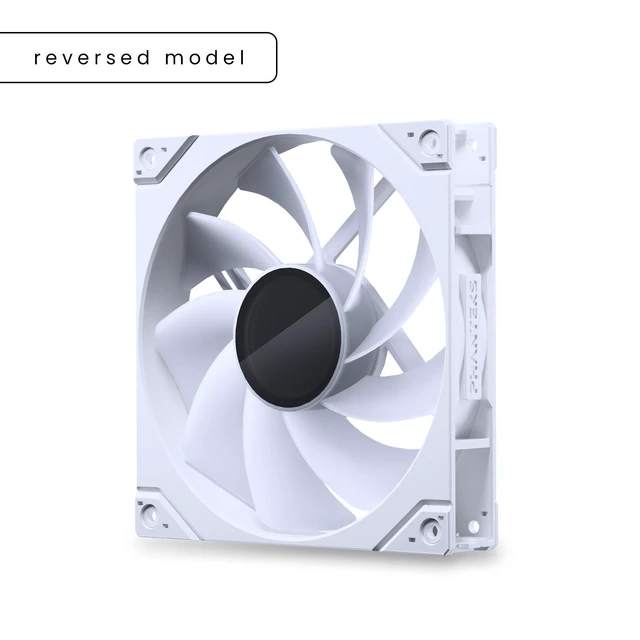 Alt view image 3 of 8 - Phanteks M25-140 Gen2 Reversed Blade, 140mm ARGB High Performance Cooling Fans, Daisy-chain Unified Fan Frame, Infinity Mirror hub, single cable connection, White