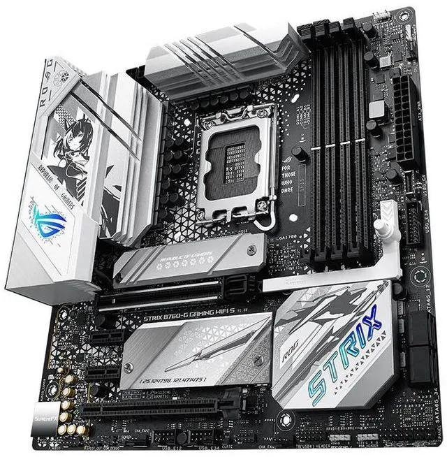 Alt view image 6 of 8 - ASUS ROG STRIX B760-G GAMING WIFI S Intel B760 LGA 1700 mATX motherboard, DDR5 8000(OC), WiFi 6E, 2.5G wired card, USB 3.2, Gen 2x2 Type-C connectors, dual AI noise, Aura Sync RGB graphics