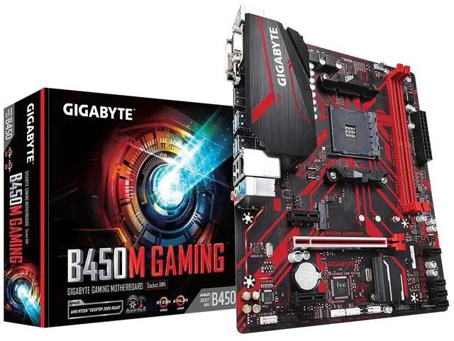Alt view image 6 of 10 - Gigabyte B450M GAMING Motherboard CPU AM4 AMD Ryzen DDR4 LAN DVI HDMI VGA RGB
