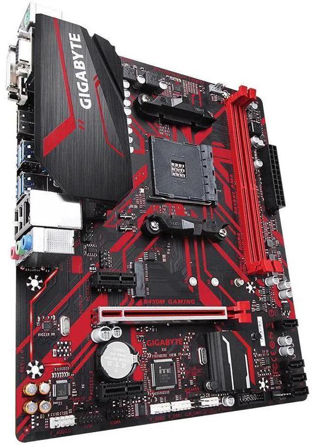 Alt view image 7 of 10 - Gigabyte B450M GAMING Motherboard CPU AM4 AMD Ryzen DDR4 LAN DVI HDMI VGA RGB