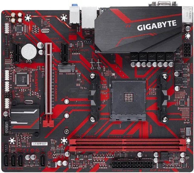 Alt view image 8 of 10 - Gigabyte B450M GAMING Motherboard CPU AM4 AMD Ryzen DDR4 LAN DVI HDMI VGA RGB