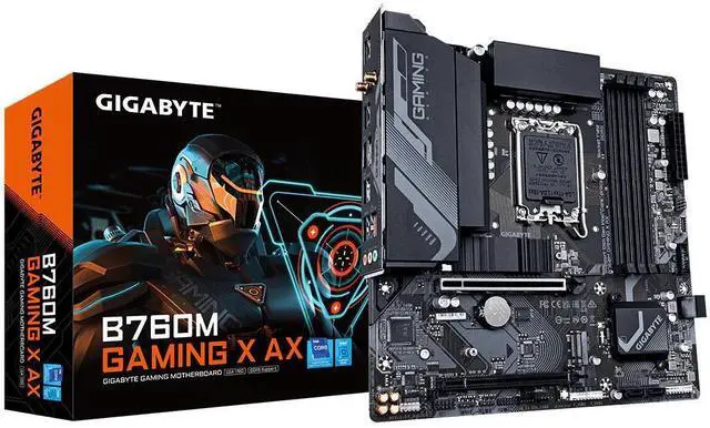 Alt view image 13 of 18 - GIGABYTE B760M GAMING X AX DDR5 (LGA 1700 Intel B760 M-ATX Motherboard with DDR5, Dual M.2, PCIe 4.0, Front USB 3.2 Gen 2 Type-C, 2.5GbE LAN, Q-Flash Plus, PCIe EZ-Latch)
