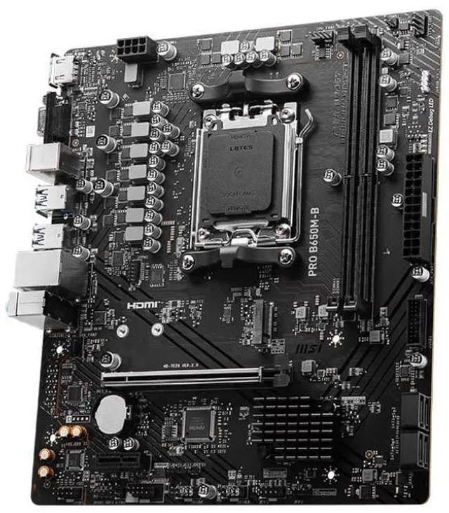Alt view image 6 of 8 - MSI PRO B650M-B motherboard AMD B650 Socket AM5 micro ATX