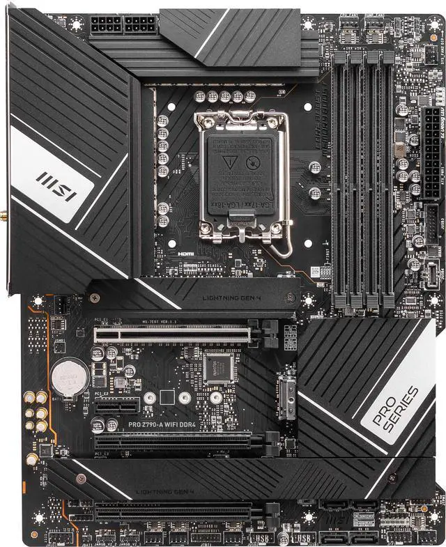 Alt view image 6 of 11 - MSI PRO Z790-A WIFI DDR4 LGA 1700 Intel Z790 SATA 6Gb/s DDR4 ATX Motherboard