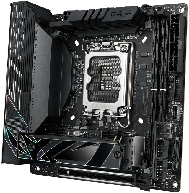 Alt view image 8 of 11 - ASUS ROG Strix Z790-I Gaming WiFi 6E LGA 1700 (Intel 14th & 13th & 12th Gen) mini-ITX gaming motherboard (PCIe 5.0,DDR5,10+1 power stages,Thunderbolt 4,2.5 Gb LAN,USB 3.2 Gen 2x2 front panel Type-C, 2