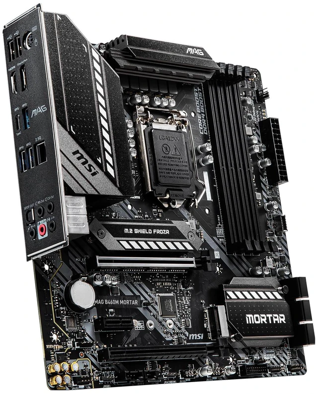 Alt view image 8 of 10 - MSI B460M BOMBER LGA 1200 Intel B460 SATA 6Gb/s Micro ATX Intel Motherboard