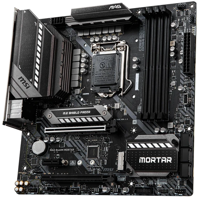 Alt view image 7 of 10 - MSI B460M BOMBER LGA 1200 Intel B460 SATA 6Gb/s Micro ATX Intel Motherboard
