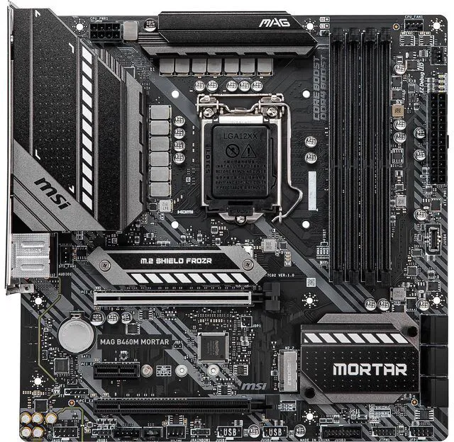 Alt view image 5 of 10 - MSI B460M BOMBER LGA 1200 Intel B460 SATA 6Gb/s Micro ATX Intel Motherboard