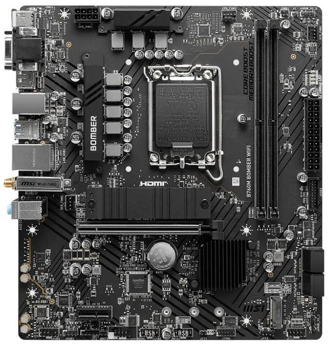 Alt view image 9 of 12 - MSI B760M BOMBER WIFI motherboard Supports 12th/13th Gen Intel® Core Processors, Pentium® Gold and Celeron® Processors (LGA 1700)