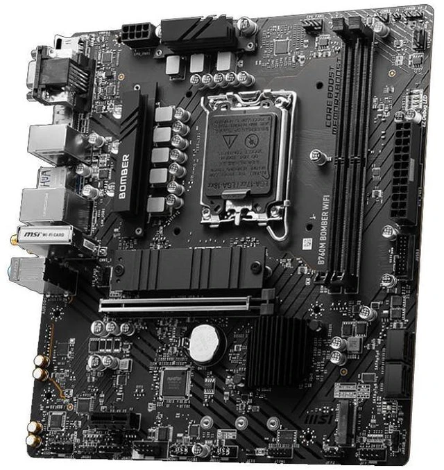 Alt view image 11 of 12 - MSI B760M BOMBER WIFI motherboard Supports 12th/13th Gen Intel® Core Processors, Pentium® Gold and Celeron® Processors (LGA 1700)
