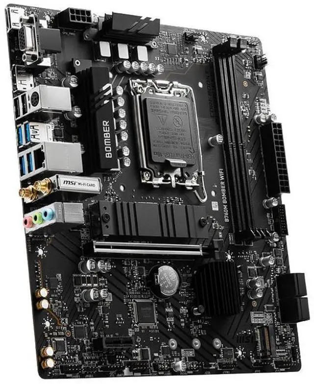 Alt view image 12 of 12 - MSI B760M BOMBER WIFI motherboard Supports 12th/13th Gen Intel® Core Processors, Pentium® Gold and Celeron® Processors (LGA 1700)