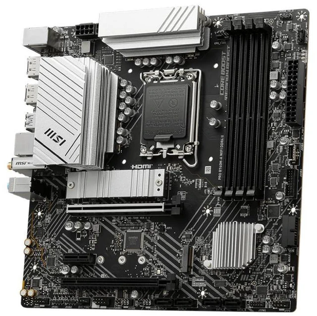 Alt view image 8 of 10 - MSI PRO B760M-A WIFI DDR4 II LGA 1700 Intel B750 SATA 6Gb/s mATX Motherboard ,Wi-Fi 6E, Bluetooth 5.3, premium 2.5G LAN