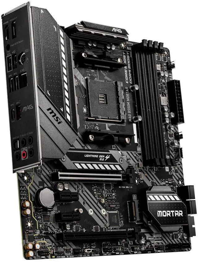 Alt view image 8 of 10 - MSI AM4 AMD Micro ATX Motherboard MAG B550M MORTAR AM4 AMD B550 SATA 6Gb/s Micro ATX AMD Motherboard
