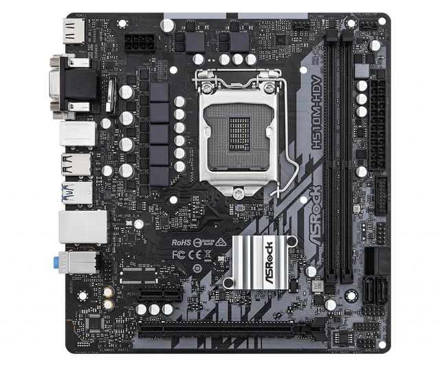 Alt view image 6 of 10 - Asrock H510M-HDV R2.0 Intel LGA 1200 Micro ATX DDR4 Motherboard