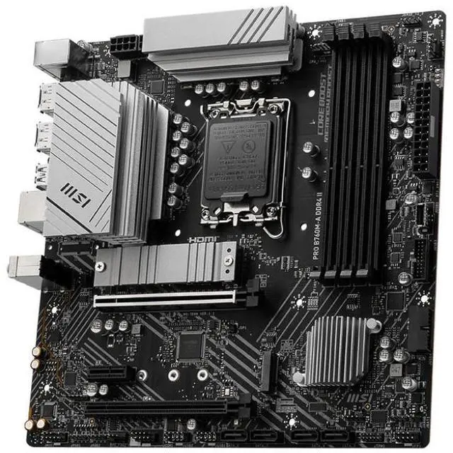 Alt view image 8 of 10 - MSI PRO B760M-A DDR4 II LGA 1700 Intel B750 SATA 6Gb/s mATX Motherboard