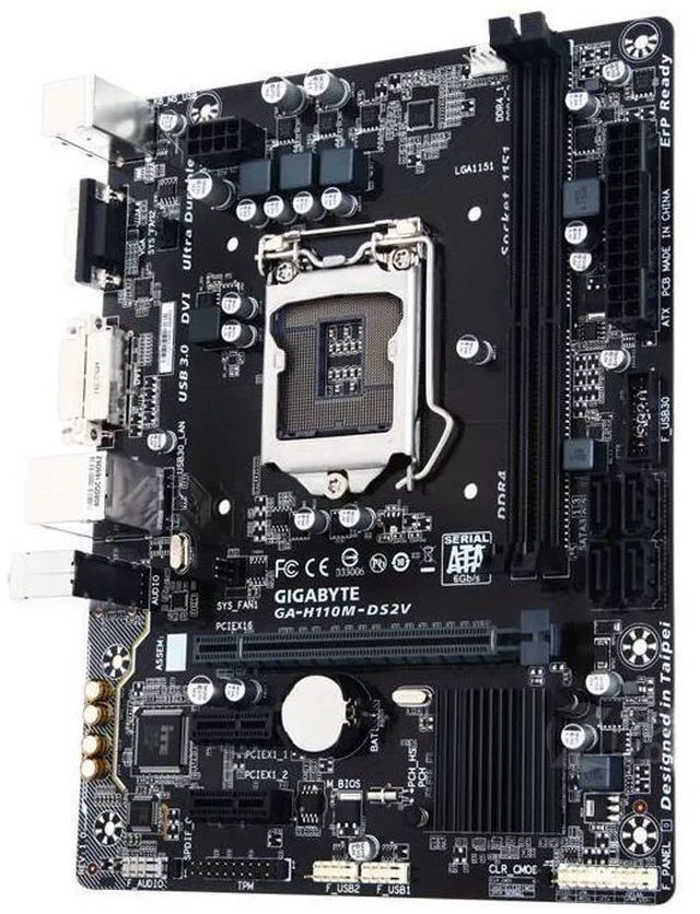 Alt view image 5 of 8 - GIGABYTE GA-H110M-DS2V DDR3 Motherboard Supports 7th / 6th Generation Intel Core Processors