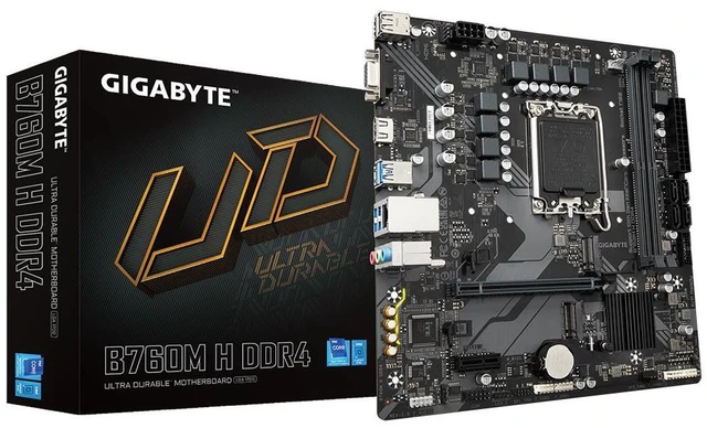 Alt view image 4 of 6 - Gigabyte Motherboard B760M H DDR4 LGA 1700 Micro ATX SATA3 M.2 PCIe HDMI VGA