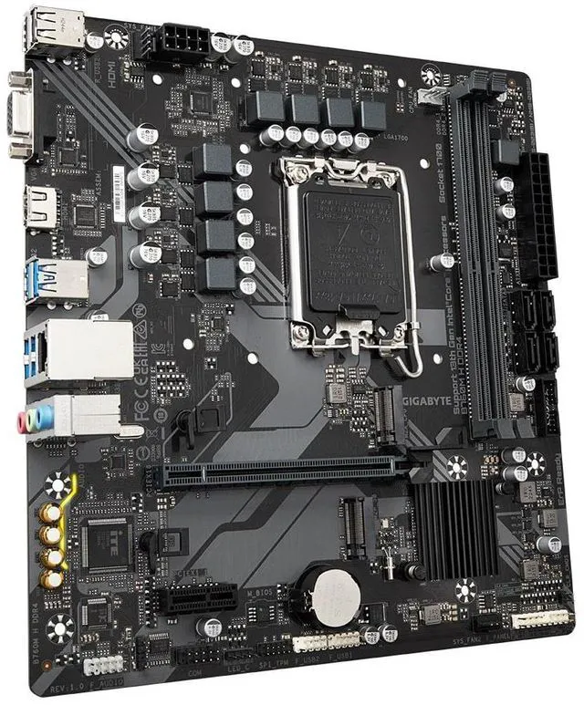 Alt view image 5 of 6 - Gigabyte Motherboard B760M H DDR4 LGA 1700 Micro ATX SATA3 M.2 PCIe HDMI VGA