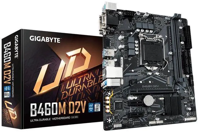 Alt view image 4 of 6 - Gigabyte B460M D2V LGA 1200 DDR4 Micro ATX VGA DVI Intel B460 SATA3 GB460MD2V
