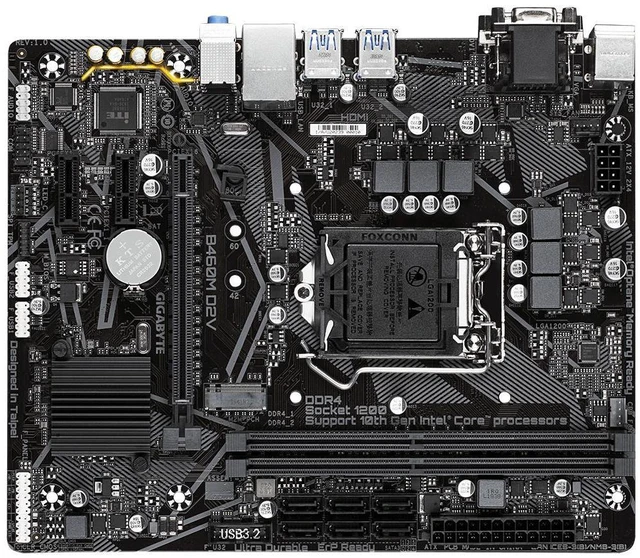 Alt view image 5 of 6 - Gigabyte B460M D2V LGA 1200 DDR4 Micro ATX VGA DVI Intel B460 SATA3 GB460MD2V