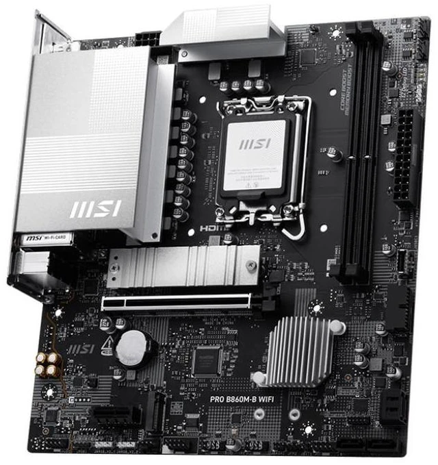 Alt view image 8 of 10 - MSI PRO B860M-B WIFI LGA 1851 Intel B860 SATA 6Gb/s DDR5 PCI-E x16 slot M.2 USB-C Wi-Fi 7 Micro ATX Motherboard