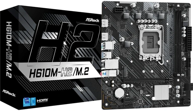 Alt view image 6 of 10 - ASRock H610M-H2/M.2 LGA 1700 Intel H610 SATA 6Gb/s DDR4 Micro ATX Motherboard