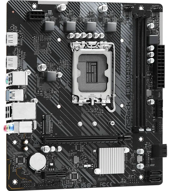 Alt view image 8 of 10 - ASRock H610M-H2/M.2 LGA 1700 Intel H610 SATA 6Gb/s DDR4 Micro ATX Motherboard