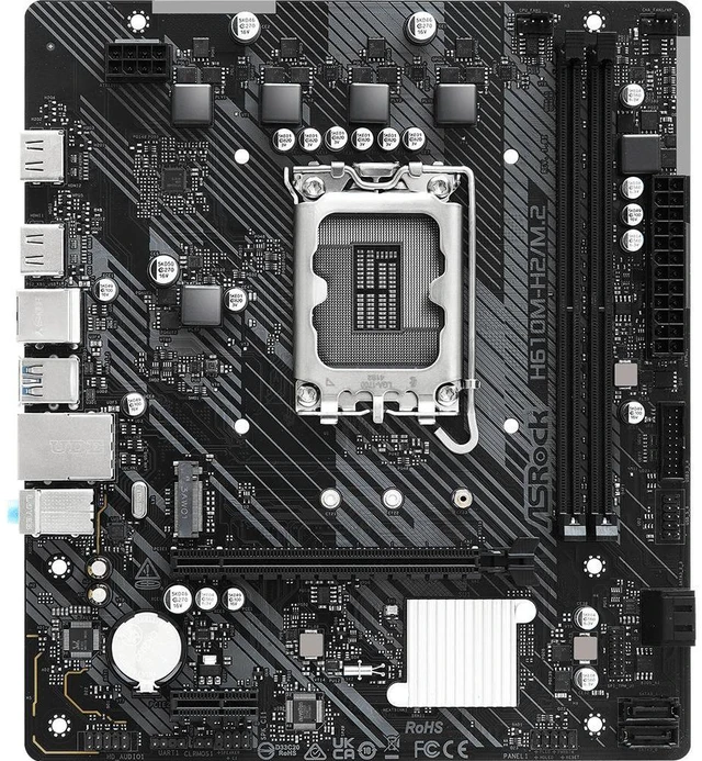 Alt view image 7 of 10 - ASRock H610M-H2/M.2 LGA 1700 Intel H610 SATA 6Gb/s DDR4 Micro ATX Motherboard