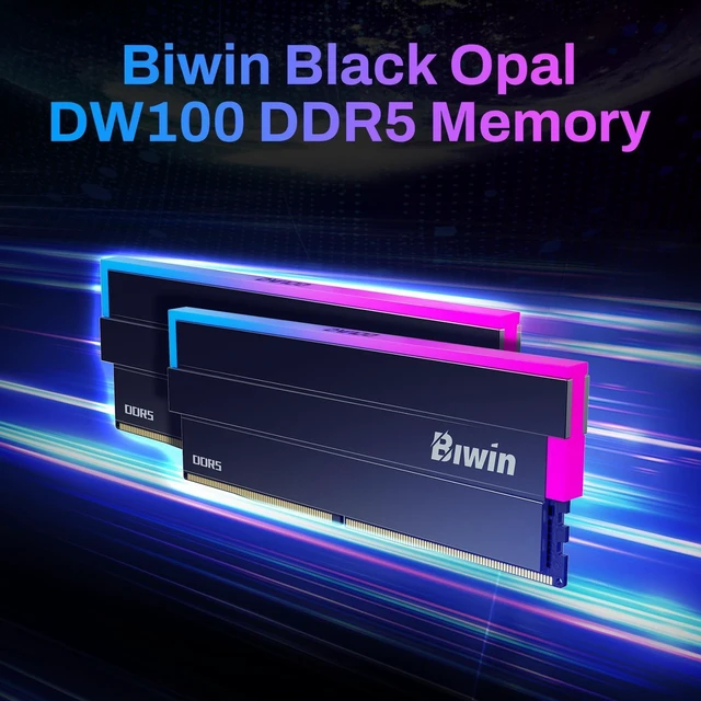 Alt view image 7 of 10 - Biwin Black Opal DW100 DDR5 RGB RAM 48GB (24GBx2) 6000MHz CL28 Computer Memory Intel XMP 3.0 AMD Expo Compatible- Black - DW100-48GB-6000-1R8-D28FB