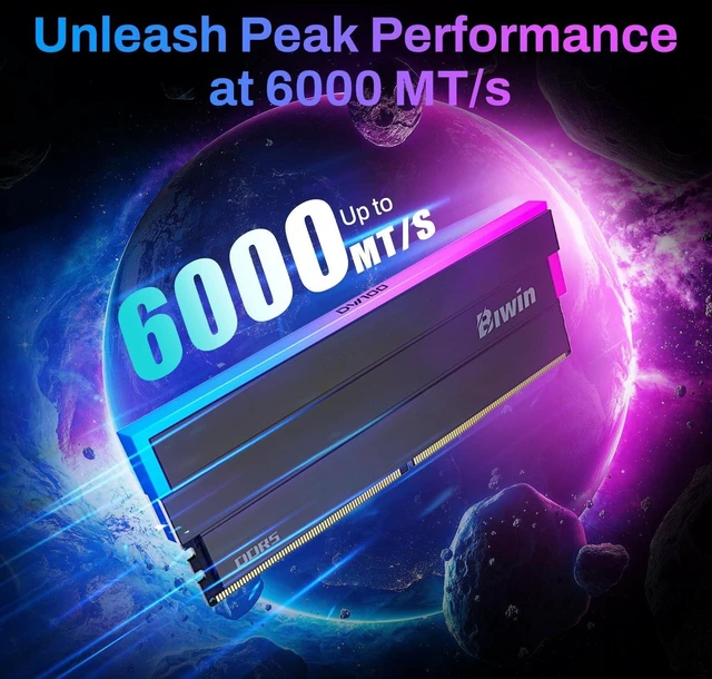 Alt view image 8 of 10 - Biwin Black Opal DW100 DDR5 RGB RAM 48GB (24GBx2) 6000MHz CL28 Computer Memory Intel XMP 3.0 AMD Expo Compatible- Black - DW100-48GB-6000-1R8-D28FB