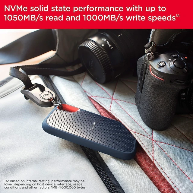 Alt view image 17 of 20 - SanDisk 4TB Extreme Portable SSD - Up to 1050MB/s, USB-C, USB 3.2 Gen 2, IP65 Water and Dust Resistance, Updated Firmware - SDSSDE52-4T00-AC46