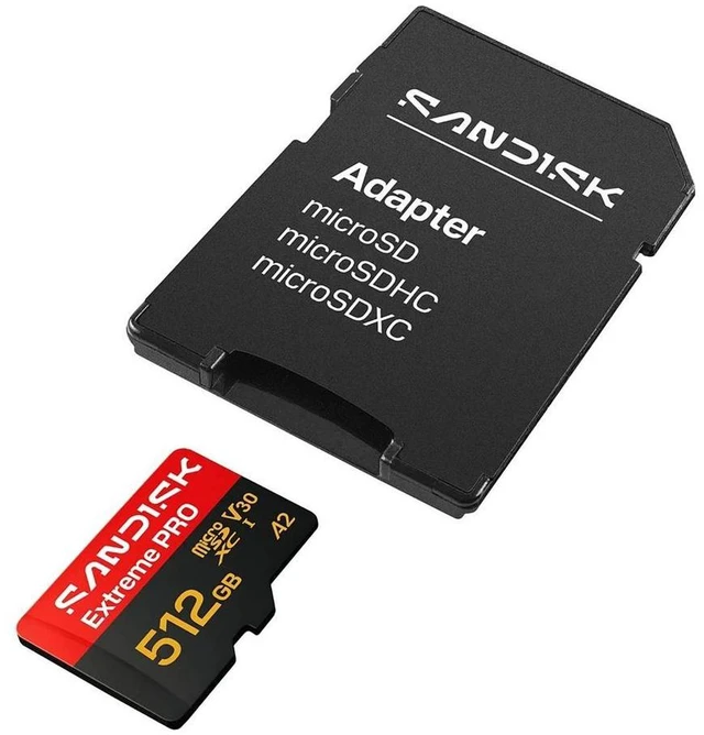Alt view image 9 of 10 - SanDisk 512GB Extreme PRO microSD A2 microSDXC UHS-I U3 C10 A2 V30, up to 250MB/s for 4K UHD Video Memory Card + Adapter SDSQXCJ-512G-GS6MA