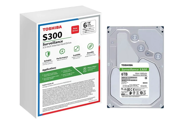 Alt view image 8 of 10 - Toshiba S300 6TB Surveillance 3.5 Internal Hard Drive CMR SATA 6 Gb/s 7200 RPM 256MB Cache - HDWT360UZSVAR