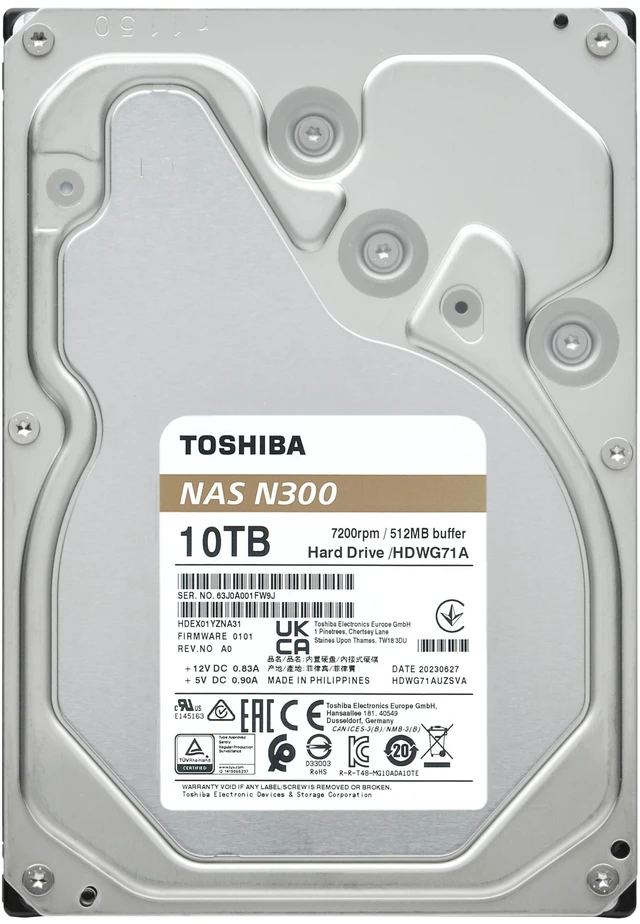 Alt view image 10 of 10 - Toshiba N300 10TB NAS 3.5-Inch Internal Hard Drive - CMR SATA 6 Gb/s 7200 RPM 512 MB Cache - HDWG71AXZSTA