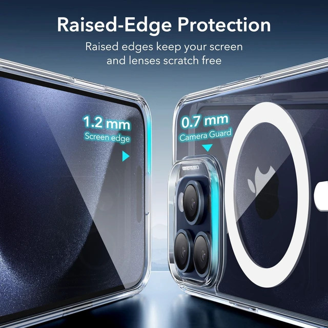 Alt view image 14 of 14 - For iPhone 15 Pro Max Case for MagSafe, Anti-Yellowing, Clear | Ultra Slim, 3X Military-Grade Drop Protection, Magnetic Phone Case, Impact Absorbing, Resists Scratches