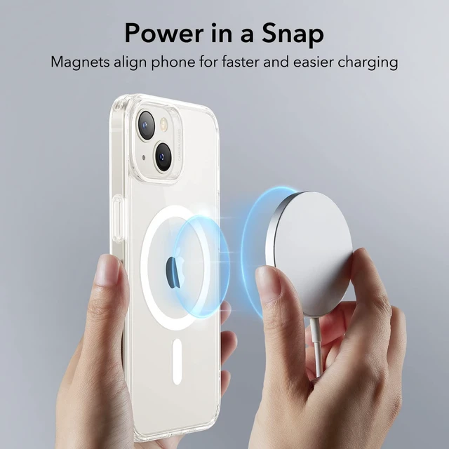Alt view image 10 of 14 - For iPhone 14/13 Case for MagSafe, Anti-Yellowing, Clear | Ultra Slim, 3X Military-Grade Drop Protection, Magnetic Phone Case, Impact Absorbing, Resists Scratches