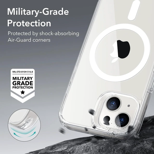 Alt view image 12 of 14 - For iPhone 14/13 Case for MagSafe, Anti-Yellowing, Clear | Ultra Slim, 3X Military-Grade Drop Protection, Magnetic Phone Case, Impact Absorbing, Resists Scratches