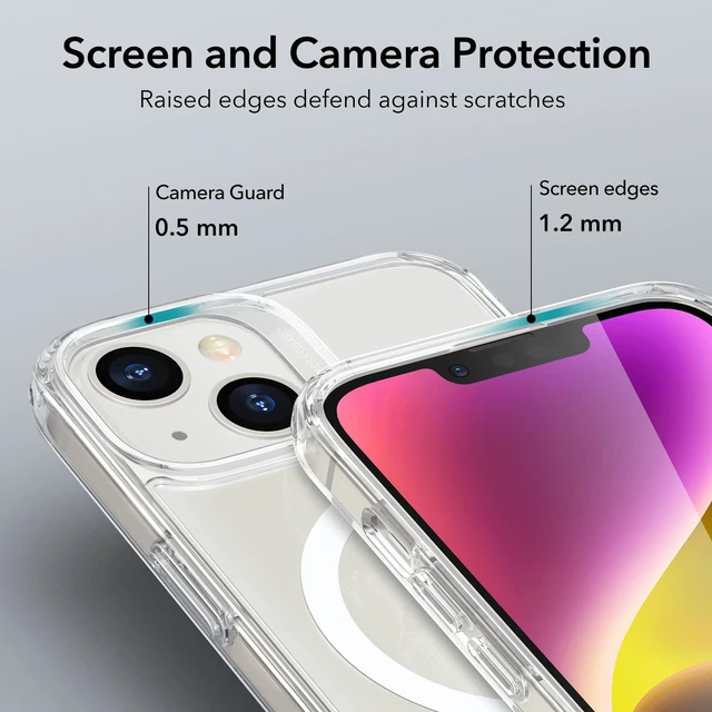 Alt view image 14 of 14 - For iPhone 14/13 Case for MagSafe, Anti-Yellowing, Clear | Ultra Slim, 3X Military-Grade Drop Protection, Magnetic Phone Case, Impact Absorbing, Resists Scratches