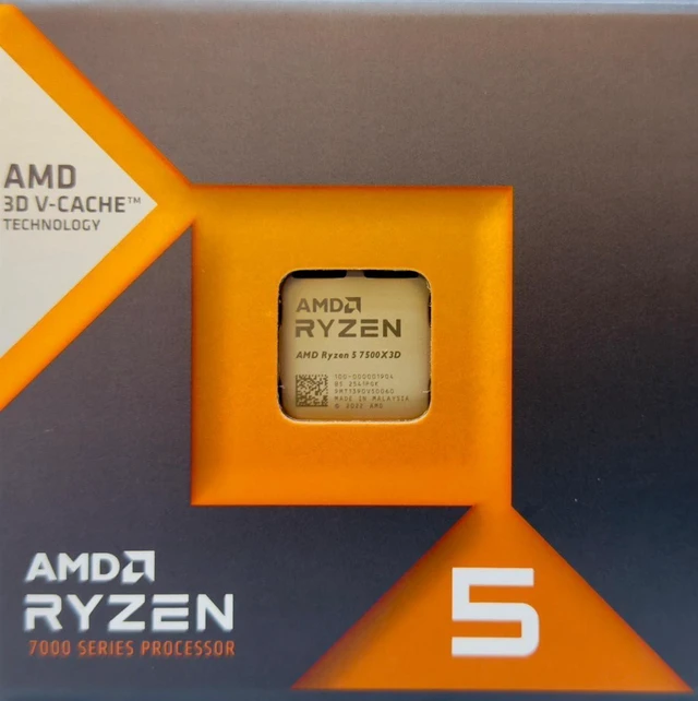 Alt view image 2 of 2 - AMD 100-1000001904WOF Ryzen 5 7500X3D Box 1GHz Base 4.7GHz 6 Cores 12 Threads Socket AM5 65W Base TDP Radeon Graphic