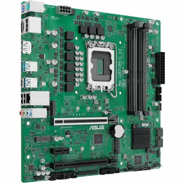 Alt view image 6 of 16 - Asus Pro Q870M-C V2-CSM Desktop Motherboard Intel Q870 Chipset Socket LGA-1851 Micro ATX ProQ870MCV2CSM