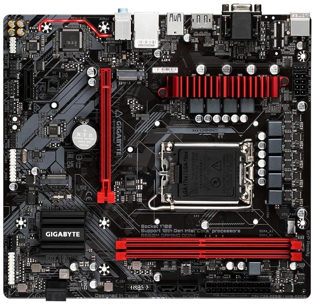 Alt view image 10 of 10 - GIGABYTE B660M GAMING DDR4 LGA 1700 Intel 12th mATX Motherboard, with Phases Hybrid Digital VRM with MOS Heatsink, 2 x PCIe 4.0 M.2, 2.5GbE LAN, Rear USB 3.2 Gen 1 Type-C, RGB FUSION 2.0, Motherboards