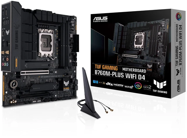 Alt view image 11 of 12 - ASUS TUF GAMING B760M-PLUS WIFI 6 D4 Intel(13th and 12th Gen)LGA 1700 mATX motherboard,PCIe 5.0,2xPCIe 4.0 M.2 slots,DDR4,2.5Gb LAN,USB 3.2 Gen 2x2 Type-C,front USB 3.2 Type-C,Thunderbolt (USB4(r))