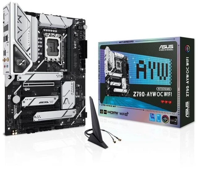 Alt view image 8 of 14 - ASUS Z790-AYW OC WIFI Intel Z790 LGA 1700 ATX motherboard, PCIe 4.0,three PCIe 4.0 M.2 slots,DDR5,Realtek 2.5Gb Ethernet,WiFi 6,HDMI,SATA 6 Gbps,USB 10Gbps TypeC,two-way AI Noise Cancelation,Aura Sync