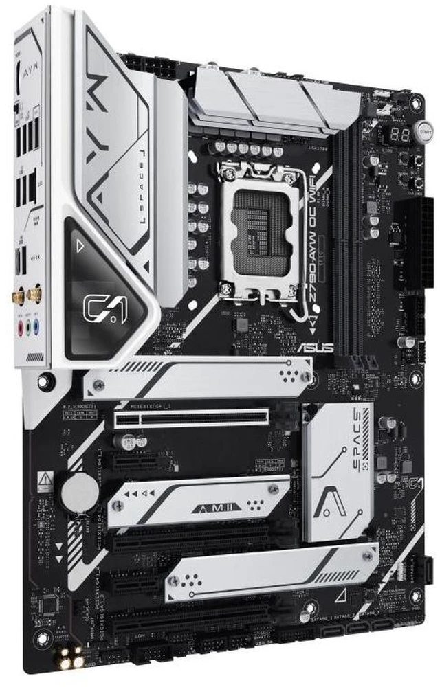 Alt view image 10 of 14 - ASUS Z790-AYW OC WIFI Intel Z790 LGA 1700 ATX motherboard, PCIe 4.0,three PCIe 4.0 M.2 slots,DDR5,Realtek 2.5Gb Ethernet,WiFi 6,HDMI,SATA 6 Gbps,USB 10Gbps TypeC,two-way AI Noise Cancelation,Aura Sync