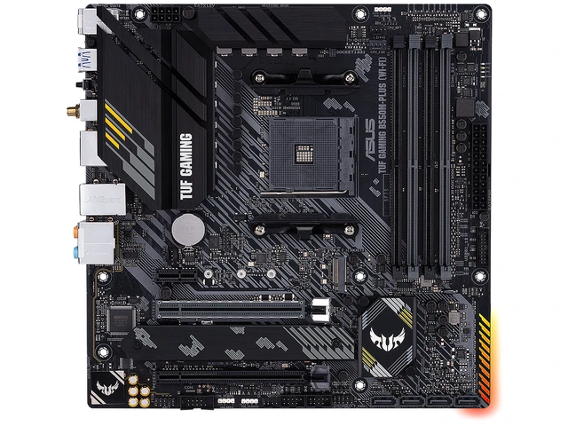 Alt view image 16 of 20 - ASUS TUF GAMING B550M-PLUS (Wi-Fi) AMD AM4 (3rd Gen Ryzen) Micro ATX Gaming Motherboard (PCIe 4.0, 2.5Gb LAN, BIOS FlashBack, HDMI 2.1, USB 3.2 Gen 2, Addressable Gen 2 RGB Header and AURA Sync)