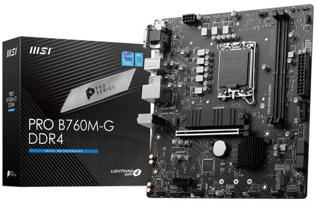 Alt view image 11 of 12 - MSI MSI PRO B760M-G ProSeries Motherboard (mATX, 12th/13th Gen Intel Core, LGA 1700 Socket, DDR4, PCIe 4, 2.5G LAN, M.2 Slots, USB 3.2)
