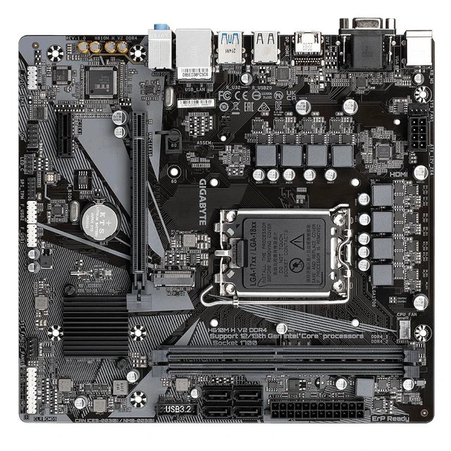 Alt view image 14 of 14 - GIGABYTE H610M H V2 DDR4 motherboard (LGA1700) Supports 13th Generation Intel® Core Processors and 12th Generation Intel® Core, Pentium® Gold and Celeron® Processors*