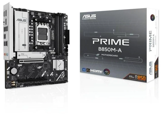 Alt view image 8 of 14 - ASUS PRIME B850M-A AMD B850 (AM5 Socket) micro-ATX motherboard,DDR5,PCIe 5.0 Ready,three M.2 slots,Realtek 2.5Gb Ethernet,dual DisplayPort,front USB 5Gbps Type-C support,BIOS FlashBack,Aura Sync