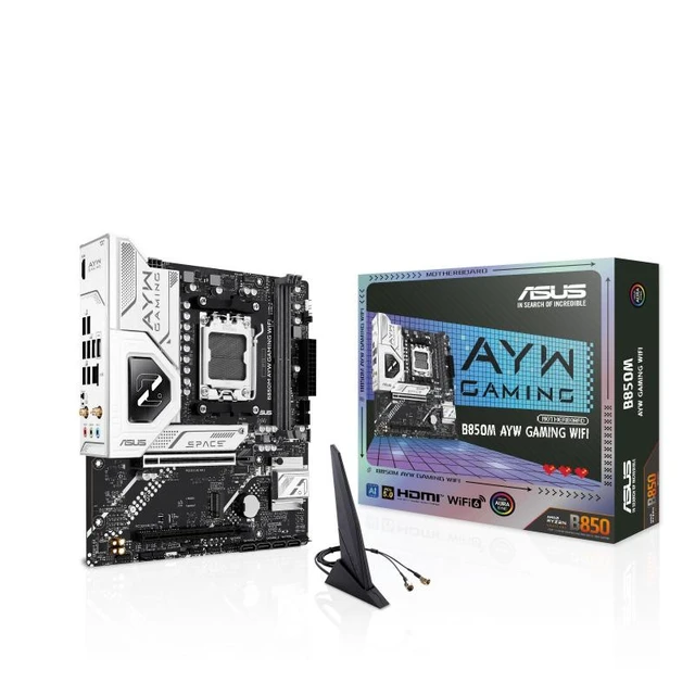 Alt view image 8 of 14 - ASUS B850M AYW GAMING WIFI AMD B850 micro-ATXmotherboard AM5, DDR5, PCle 5.0Ready, Wi-Fi 6,Realtek 2.5Gb Ethernet, HDMlrear USB 10Gbps Type-A, front USB5Gbps Type-c®, BlOS FlashBack, Aura Sync
